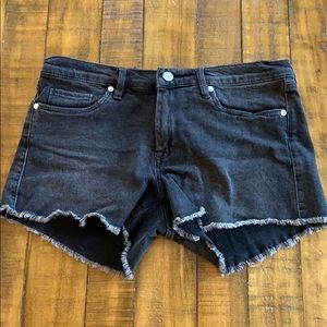 Black cutoff shorts
